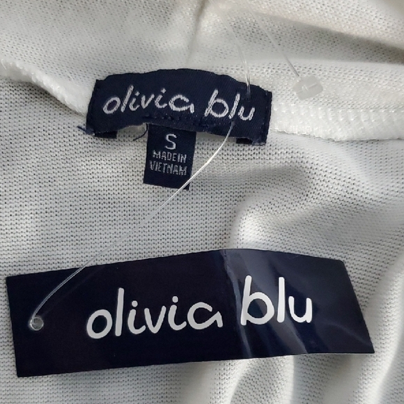 NWT Olivia Blu White Sleeveless Cardigan - Picture 4 of 4